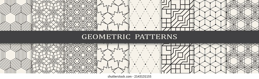 Set of arabic seamless patterns. Asian geometric traditional design islamic pattern. Seamless arabic ramadan pattern.