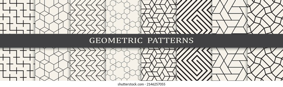 Set of arabic seamless patterns. Asian geometric traditional design islamic pattern. Seamless arabic ramadan pattern.