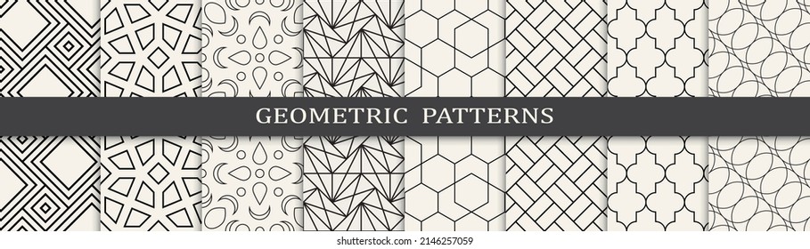 Set of arabic seamless patterns. Asian geometric traditional design islamic pattern. Seamless arabic ramadan pattern.