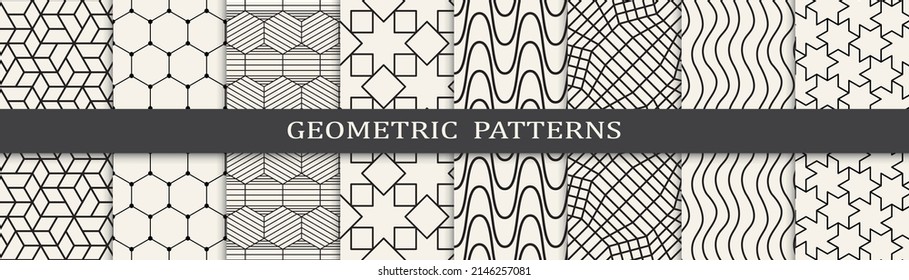 Set of arabic seamless patterns. Asian geometric traditional design islamic pattern. Seamless arabic ramadan pattern.