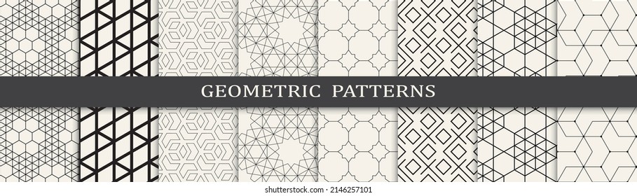 Set of arabic seamless patterns. Asian geometric traditional design islamic pattern. Seamless arabic ramadan pattern.
