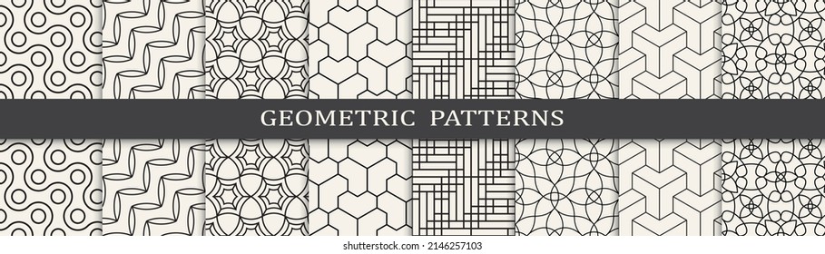 Set of arabic seamless patterns. Asian geometric traditional design islamic pattern. Seamless arabic ramadan pattern.