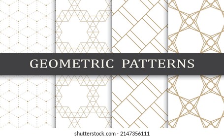 Set of arabic seamless patterns. Asian geometric traditional design islamic pattern. Seamless arabic ramadan pattern.