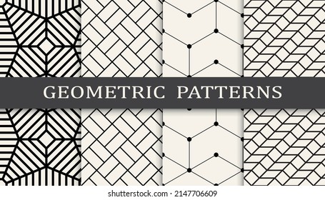 Set of arabic seamless patterns. Asian geometric traditional design islamic pattern. Seamless arabic ramadan pattern.