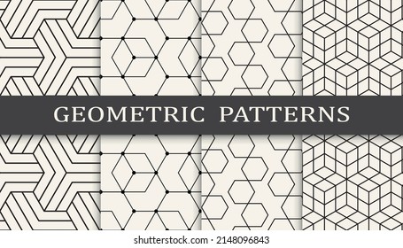 Set of arabic seamless patterns. Asian geometric traditional design islamic pattern. Seamless arabic ramadan pattern.