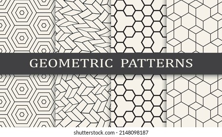 Set of arabic seamless patterns. Asian geometric traditional design islamic pattern. Seamless arabic ramadan pattern.