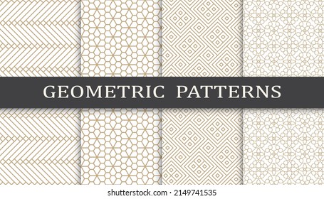 Set of arabic seamless patterns. Asian geometric traditional design islamic pattern. Seamless arabic ramadan pattern.