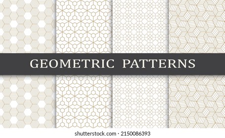 Set of arabic seamless patterns. Asian geometric traditional design islamic pattern. Seamless arabic ramadan pattern.