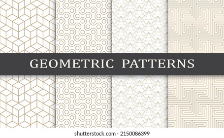 Set of arabic seamless patterns. Asian geometric traditional design islamic pattern. Seamless arabic ramadan pattern.