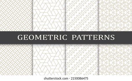 Set of arabic seamless patterns. Asian geometric traditional design islamic pattern. Seamless arabic ramadan pattern.