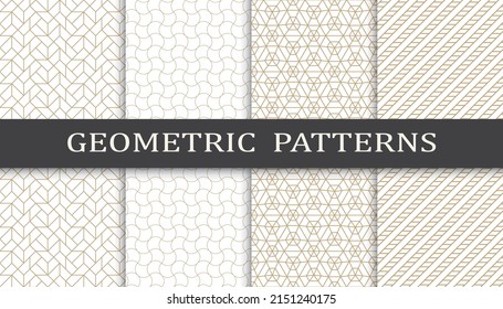 Set of arabic seamless patterns. Asian geometric traditional design islamic pattern. Seamless arabic ramadan pattern.
