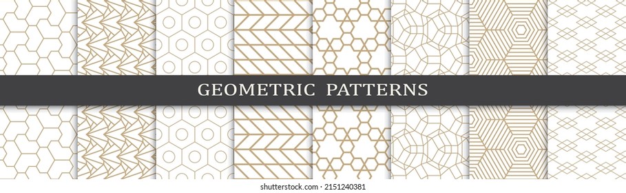 Set of arabic seamless patterns. Asian geometric traditional design islamic pattern. Seamless arabic ramadan pattern.