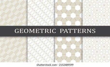 Set of arabic seamless patterns. Asian geometric traditional design islamic pattern. Seamless arabic ramadan pattern.