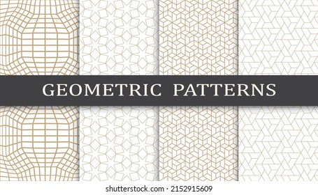 Set of arabic seamless patterns. Asian geometric traditional design islamic pattern. Seamless arabic ramadan pattern.