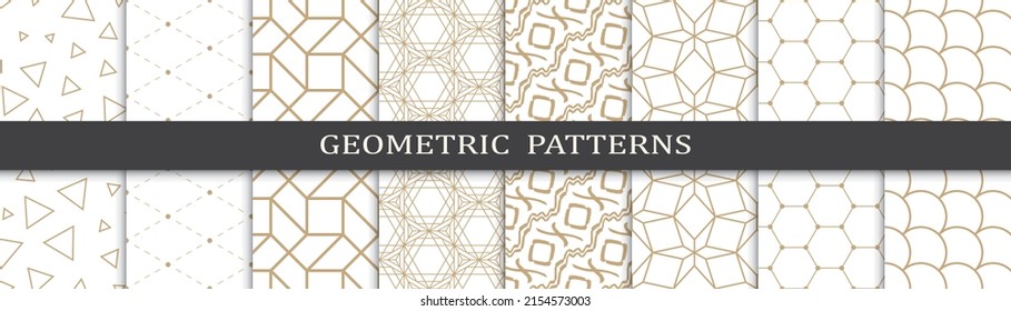 Set of arabic seamless patterns. Asian geometric traditional design islamic pattern. Seamless arabic ramadan pattern.