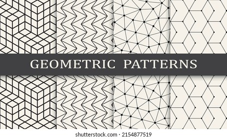 Set of arabic seamless patterns. Asian geometric traditional design islamic pattern. Seamless arabic ramadan pattern.
