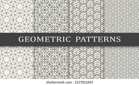 Set of arabic seamless patterns. Asian geometric traditional design islamic pattern. Seamless arabic ramadan pattern.