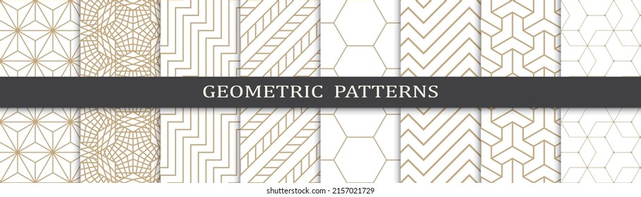 Set of arabic seamless patterns. Asian geometric traditional design islamic pattern. Seamless arabic ramadan pattern.