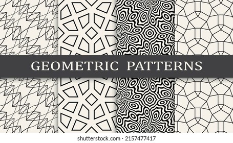 Set of arabic seamless patterns. Asian geometric traditional design islamic pattern. Seamless arabic ramadan pattern.