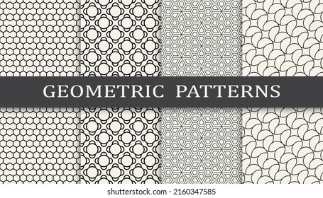 Set of arabic seamless patterns. Asian geometric traditional design islamic pattern. Seamless arabic ramadan pattern.