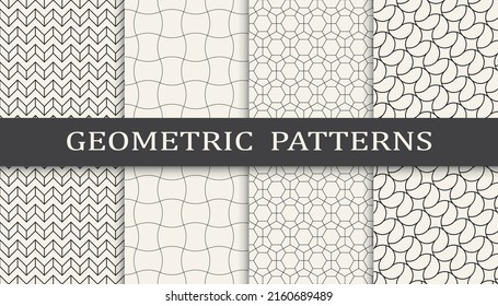 Set of arabic seamless patterns. Asian geometric traditional design islamic pattern. Seamless arabic ramadan pattern.