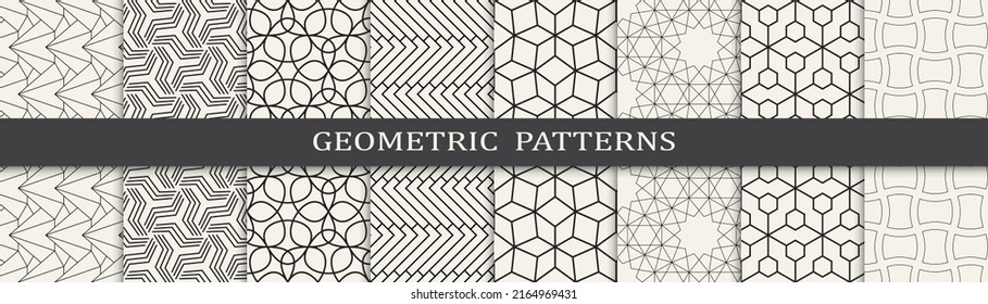 Set of arabic seamless patterns. Asian geometric traditional design islamic pattern. Seamless arabic ramadan pattern.