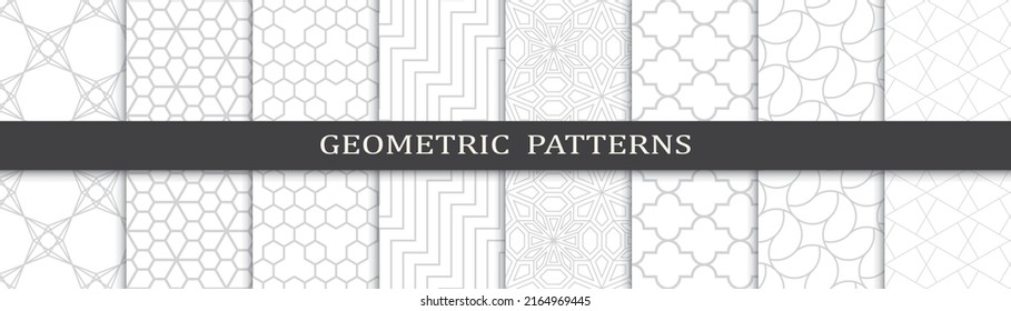 Set of arabic seamless patterns. Asian geometric traditional design islamic pattern. Seamless arabic ramadan pattern.