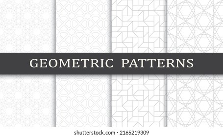 Set of arabic seamless patterns. Asian geometric traditional design islamic pattern. Seamless arabic ramadan pattern.