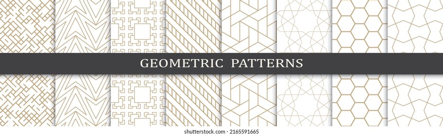 Set of arabic seamless patterns. Asian geometric traditional design islamic pattern. Seamless arabic ramadan pattern.