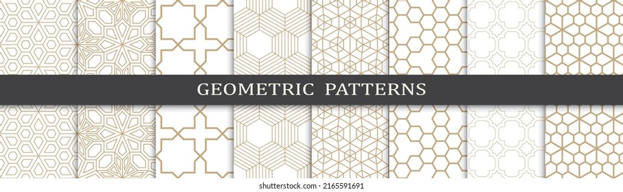 Set of arabic seamless patterns. Asian geometric traditional design islamic pattern. Seamless arabic ramadan pattern.