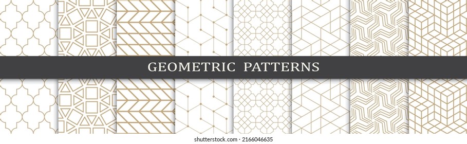 Set of arabic seamless patterns. Asian geometric traditional design islamic pattern. Seamless arabic ramadan pattern.