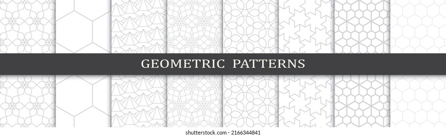 Set of arabic seamless patterns. Asian geometric traditional design islamic pattern. Seamless arabic ramadan pattern.