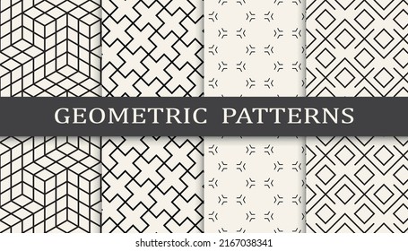 Set of arabic seamless patterns. Asian geometric traditional design islamic pattern. Seamless arabic ramadan pattern.