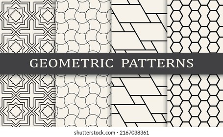 Set of arabic seamless patterns. Asian geometric traditional design islamic pattern. Seamless arabic ramadan pattern.