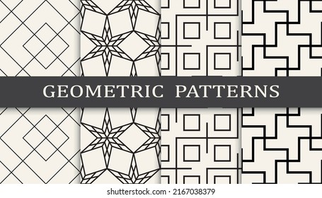 Set of arabic seamless patterns. Asian geometric traditional design islamic pattern. Seamless arabic ramadan pattern.