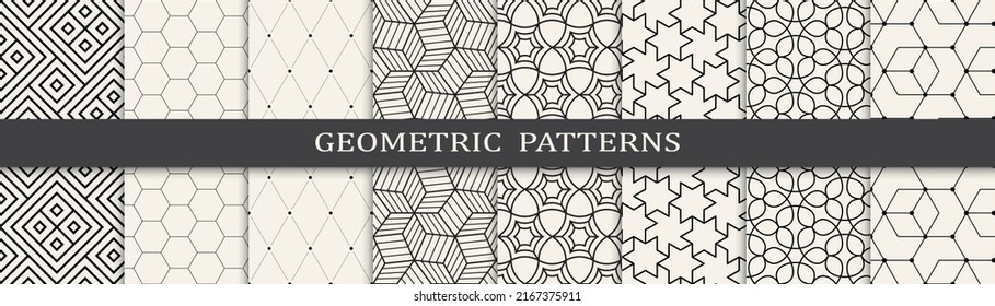 Set of arabic seamless patterns. Asian geometric traditional design islamic pattern. Seamless arabic ramadan pattern.