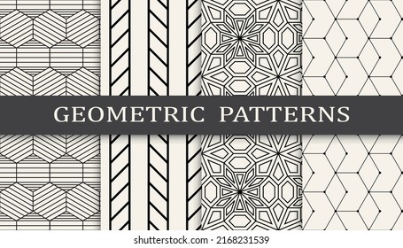 Set of arabic seamless patterns. Asian geometric traditional design islamic pattern. Seamless arabic ramadan pattern.
