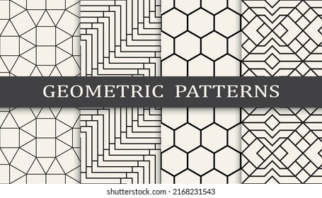 Set of arabic seamless patterns. Asian geometric traditional design islamic pattern. Seamless arabic ramadan pattern.