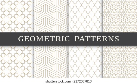 Set of arabic seamless patterns. Asian geometric traditional design islamic pattern. Seamless arabic ramadan pattern.
