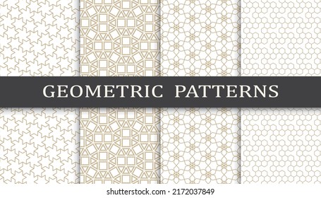 Set of arabic seamless patterns. Asian geometric traditional design islamic pattern. Seamless arabic ramadan pattern.