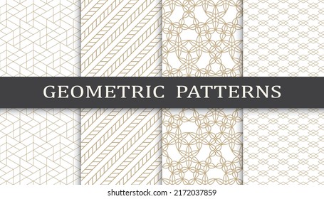 Set of arabic seamless patterns. Asian geometric traditional design islamic pattern. Seamless arabic ramadan pattern.