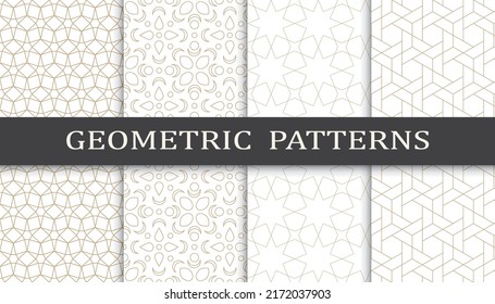 Set of arabic seamless patterns. Asian geometric traditional design islamic pattern. Seamless arabic ramadan pattern.