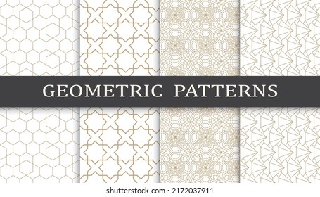 Set of arabic seamless patterns. Asian geometric traditional design islamic pattern. Seamless arabic ramadan pattern.