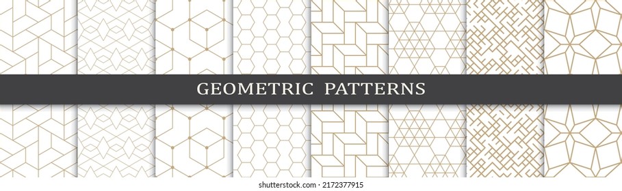 Set of arabic seamless patterns. Asian geometric traditional design islamic pattern. Seamless arabic ramadan pattern.