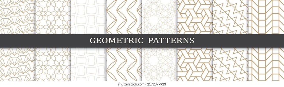 Set of arabic seamless patterns. Asian geometric traditional design islamic pattern. Seamless arabic ramadan pattern.