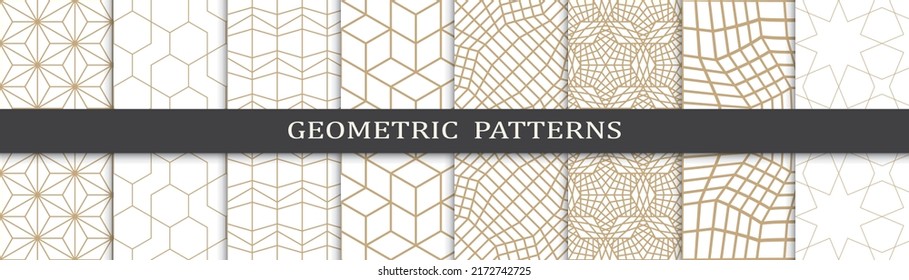 Set of arabic seamless patterns. Asian geometric traditional design islamic pattern. Seamless arabic ramadan pattern.