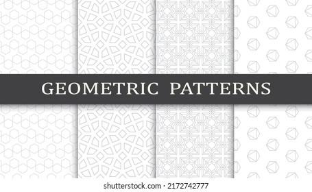 Set of arabic seamless patterns. Asian geometric traditional design islamic pattern. Seamless arabic ramadan pattern.
