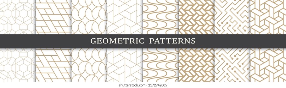 Set of arabic seamless patterns. Asian geometric traditional design islamic pattern. Seamless arabic ramadan pattern.
