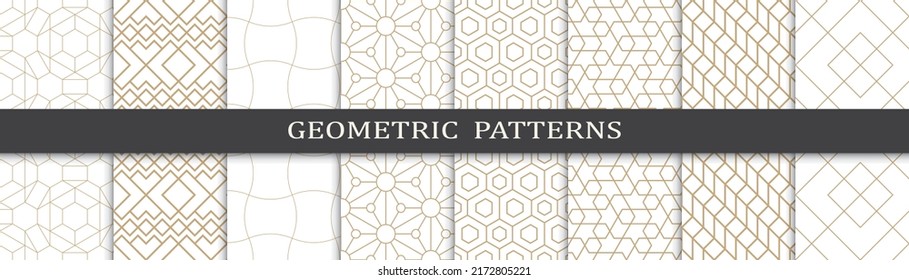 Set of arabic seamless patterns. Asian geometric traditional design islamic pattern. Seamless arabic ramadan pattern.