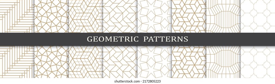 Set of arabic seamless patterns. Asian geometric traditional design islamic pattern. Seamless arabic ramadan pattern.